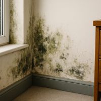 Pared con gran cantidad de humedad.